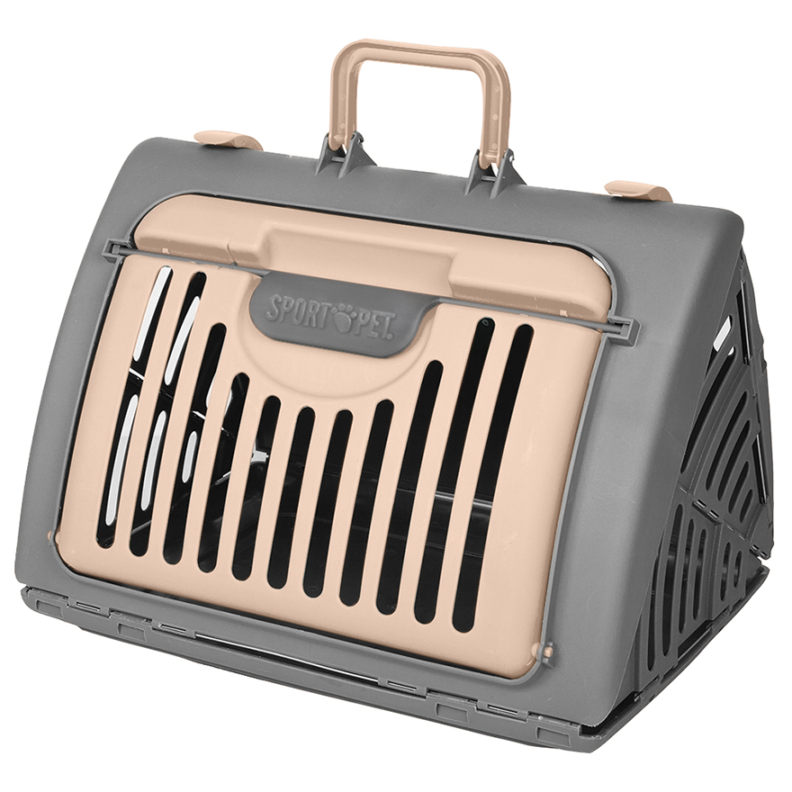 Front Door Plastic Collapsible Carrier Collection Sport Pet Foldable Travel Cat Carrier 